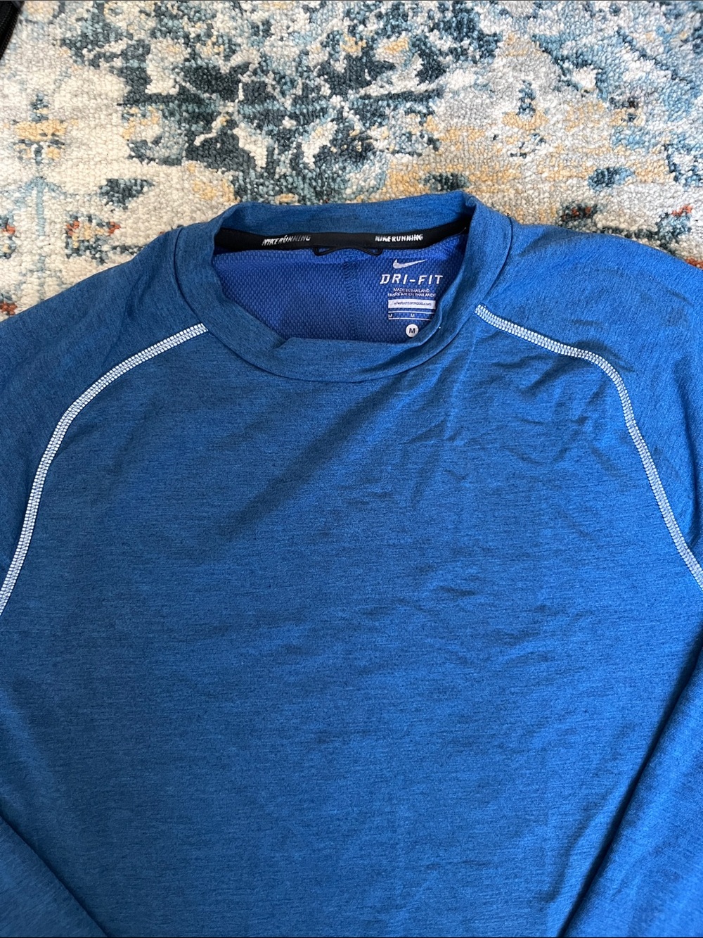 Nike Men's Blue Long Sleeve Dri-FIT Performance Tee